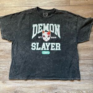 Demon Slayer Corps Graphic Tee 2X 3X Acid Wash Anime Shirt